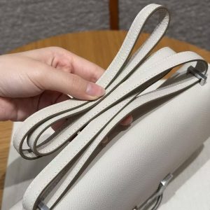 Hermes Constance Elan 24 Bag Handmade In Evercolor Calfskin Leather Silver Hardware 80 Gris Perle - Image 5