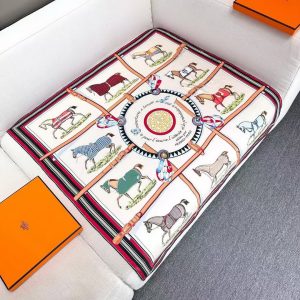 Hermes Couvertures et Tenues de Jour Forever Scarf 90 100% Silk H001356S 36 - Image 8