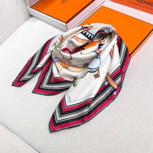 Hermes Couvertures et Tenues de Jour Forever Scarf 90 100% Silk H001356S 36 - Image 7