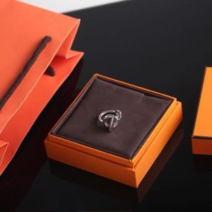 Hermes Croisette Ring Sterling Silver H104586B 00054 - Image 7