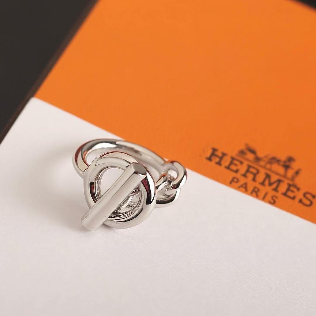 Hermes Croisette Ring Sterling Silver H104586B 00054 - Image 6