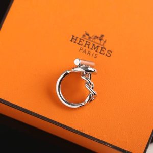 Hermes Croisette Ring Sterling Silver H104586B 00054 - Image 5