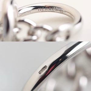 Hermes Croisette Ring Sterling Silver H104586B 00054 - Image 3