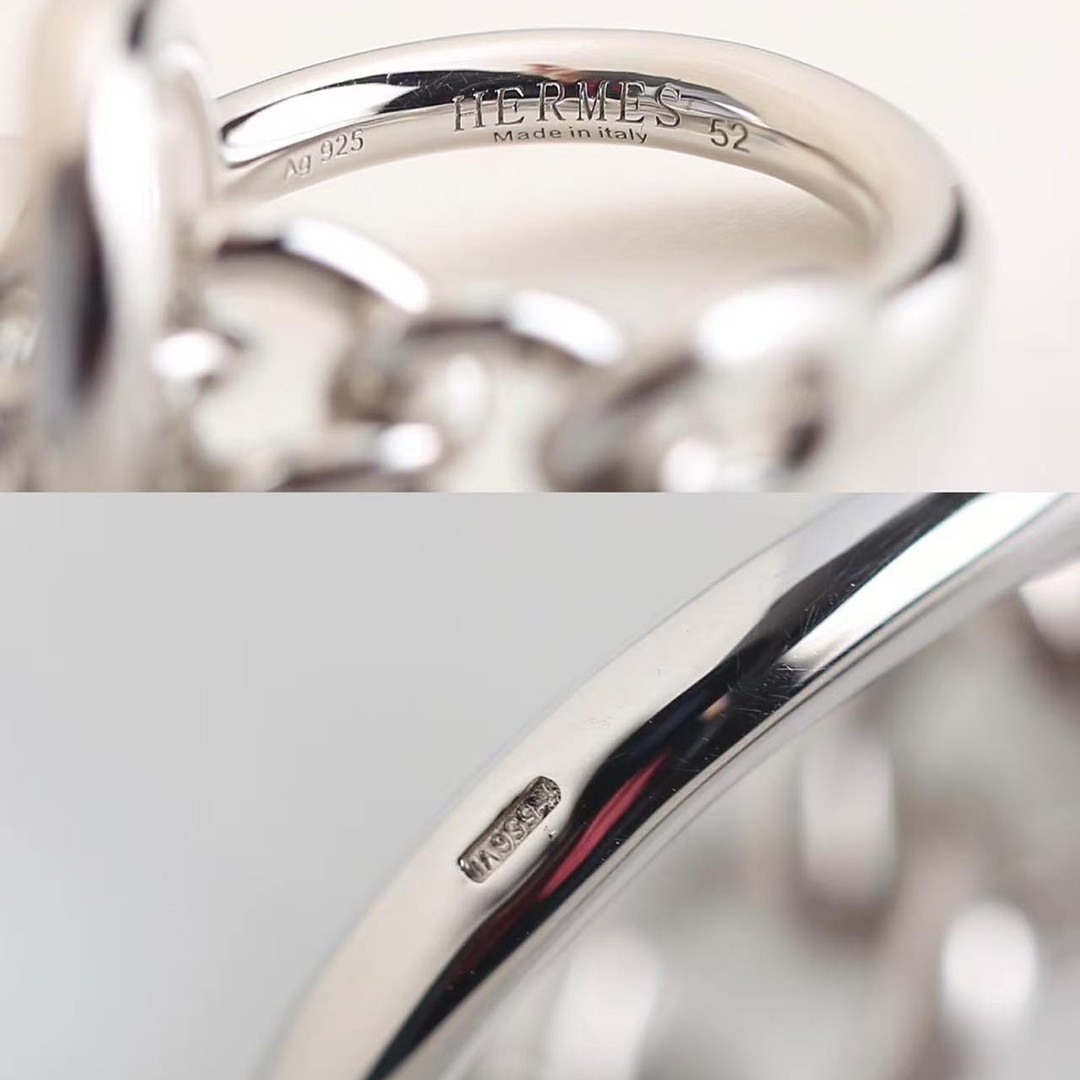 Hermes Croisette Ring Sterling Silver H104586B 00054 - Image 3