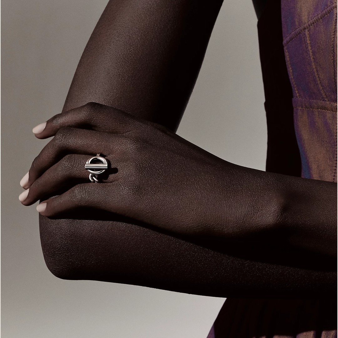 Hermes Croisette Ring Sterling Silver H104586B 00054 - Image 8