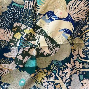 Hermes Dans les Bras de Selene Scarf 90 100% Silk H004284S 07 - Image 4