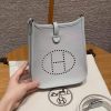 Hermes Evelyne 16 CM Bag Handmade In Taurillon Clemence Leather Silver Hardware 08 Blue Pale