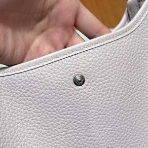 Hermes Evelyne 16 CM Bag Handmade In Taurillon Clemence Leather Silver Hardware 09 Mauve Pale - Image 6
