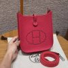 Hermes Evelyne 16 CM Bag Handmade In Taurillon Clemence Leather Sliver Hardware 0D Rose Maxico