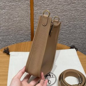 Hermes Evelyne 16 CM Bag Handmade In Epsom Calfskin Leather Gold Hardware 0M Chai - Image 16