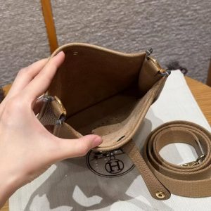 Hermes Evelyne 16 CM Bag Handmade In Epsom Calfskin Leather Gold Hardware 0M Chai - Image 14