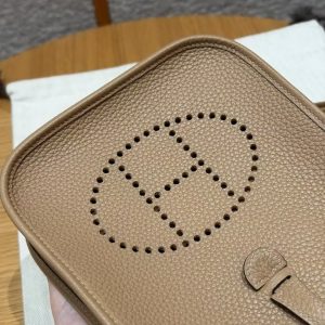 Hermes Evelyne 16 CM Bag Handmade In Epsom Calfskin Leather Gold Hardware 0M Chai - Image 12