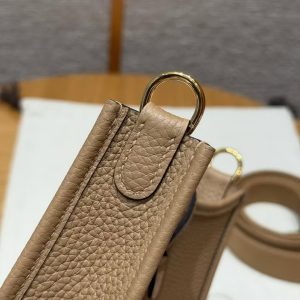 Hermes Evelyne 16 CM Bag Handmade In Epsom Calfskin Leather Gold Hardware 0M Chai - Image 10