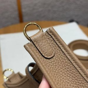 Hermes Evelyne 16 CM Bag Handmade In Epsom Calfskin Leather Gold Hardware 0M Chai - Image 9