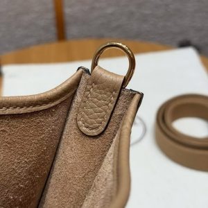 Hermes Evelyne 16 CM Bag Handmade In Epsom Calfskin Leather Gold Hardware 0M Chai - Image 6