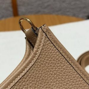 Hermes Evelyne 16 CM Bag Handmade In Epsom Calfskin Leather Gold Hardware 0M Chai - Image 5