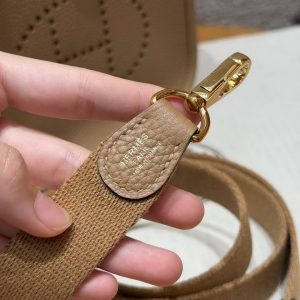 Hermes Evelyne 16 CM Bag Handmade In Epsom Calfskin Leather Gold Hardware 0M Chai - Image 3