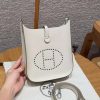 Hermes Evelyne 16 CM Bag Handmade In Epsom Calfskin Leather Sliver Hardware 10 Craie