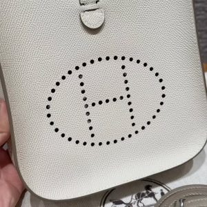 Hermes Evelyne 16 CM Bag Handmade In Epsom Calfskin Leather Sliver Hardware 10 Craie - Image 14