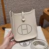 Hermes Evelyne 16 CM Bag Handmade In Taurillon Clemence Leather Silver Hardware 10 Craie