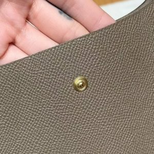Hermes Evelyne 16 CM Bag Handmade In Epsom Calfskin Leather Gold Hardware 18 Etoupe - Image 9
