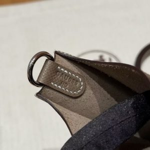 Hermes Evelyne 16 CM Bag Handmade In Epsom Calfskin Leather Sliver Hardware 18 Etoupe - Image 9