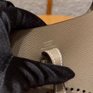 Hermes Evelyne 16 CM Bag Handmade In Epsom Calfskin Leather Sliver Hardware 18 Etoupe - Image 8