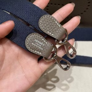Hermes Evelyne 16 CM Bag Handmade In Taurillon Clemence Leather Silver Hardware 18 Etoupe - Image 3