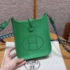 Hermes Evelyne 16 CM Bag Handmade In Taurillon Clemence Leather Silver Hardware 1K Bambou
