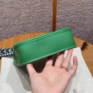 Hermes Evelyne 16 CM Bag Handmade In Taurillon Clemence Leather Silver Hardware 1K Bambou - Image 21