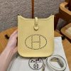 Hermes Evelyne 16 CM Bag Handmade In Taurillon Clemence Leather Silver Hardware 1Z Jaune Poussin