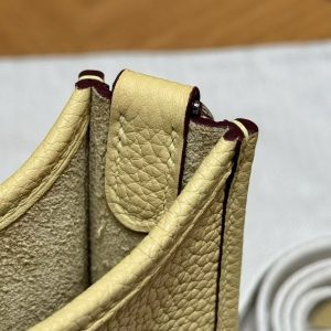 Hermes Evelyne 16 CM Bag Handmade In Taurillon Clemence Leather Silver Hardware 1Z Jaune Poussin - Image 8