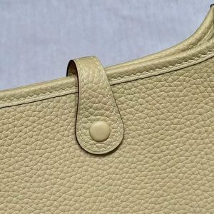Hermes Evelyne 16 CM Bag Handmade In Taurillon Clemence Leather Silver Hardware 1Z Jaune Poussin - Image 6