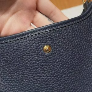 Hermes Evelyne 16 CM Bag Handmade In Taurillon Clemence Leather Silver Hardware 2Z Blue Niut - Image 6