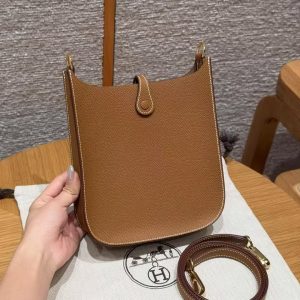 Hermes Evelyne 16 CM Bag Handmade In Epsom Calfskin Leather Gold Hardware 37 Gold - Image 2