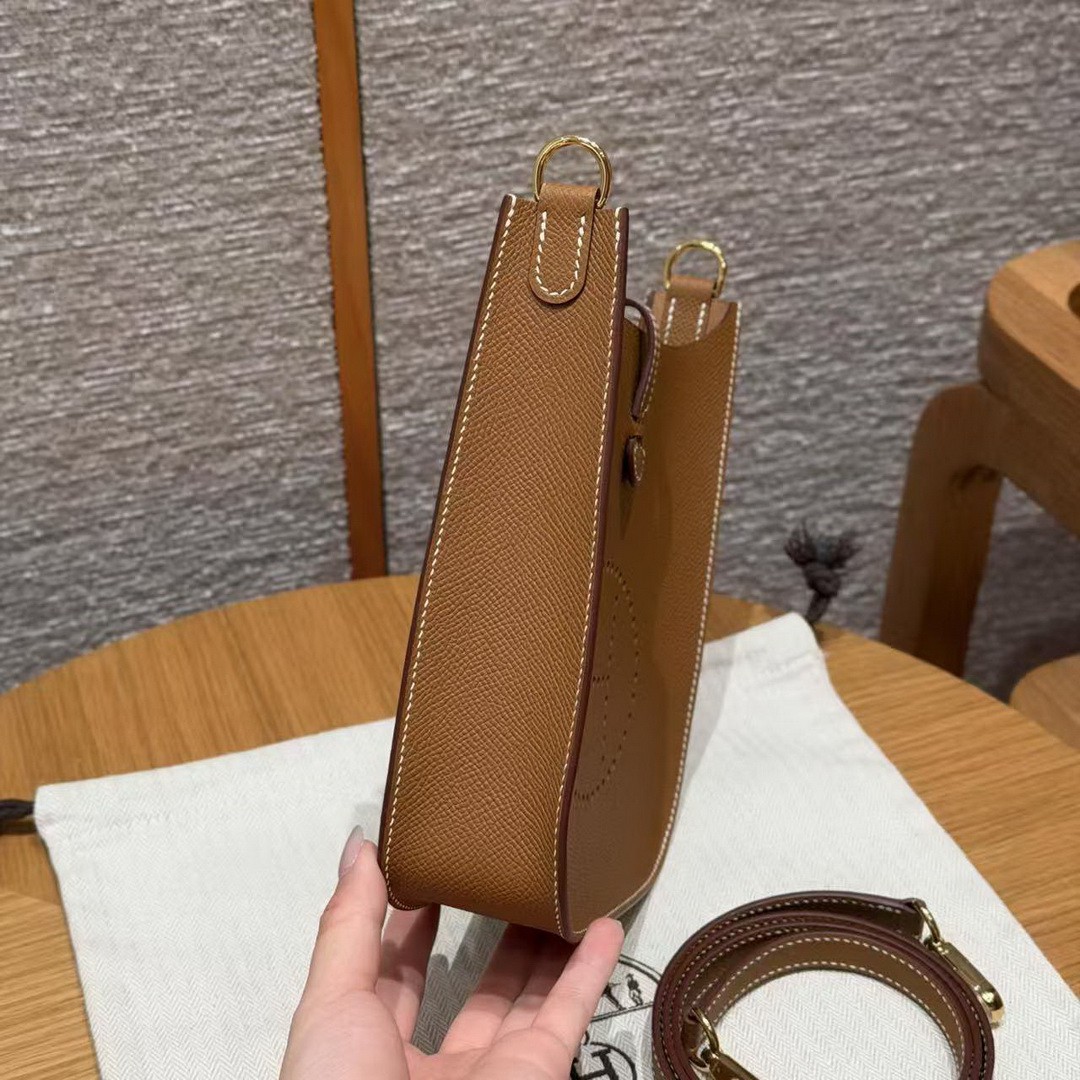 Hermes Evelyne 16 CM Bag Handmade In Epsom Calfskin Leather Gold Hardware 37 Gold - Image 22
