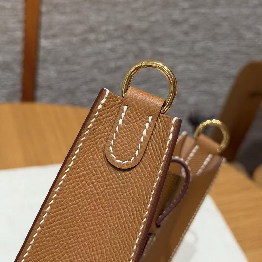 Hermes Evelyne 16 CM Bag Handmade In Epsom Calfskin Leather Gold Hardware 37 Gold - Image 12