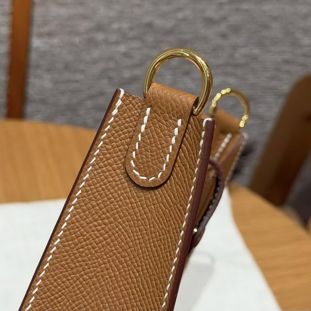 Hermes Evelyne 16 CM Bag Handmade In Epsom Calfskin Leather Gold Hardware 37 Gold - Image 11