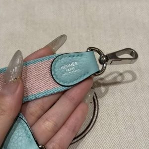 Hermes Evelyne 16 CM Bag Handmade In Taurillon Clemence Leather Sliver Hardware 3P Blue Atoll - Image 6