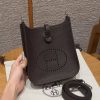 Hermes Evelyne 16 CM Bag Handmade In Taurillon Clemence Leather Gold Hardware 47 Chocolate