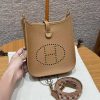Hermes Evelyne 16 CM Bag Handmade In Epsom Calfskin Leather Gold Hardware 4B Biscuit