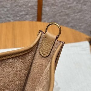 Hermes Evelyne 16 CM Bag Handmade In Epsom Calfskin Leather Gold Hardware 4B Biscuit - Image 9