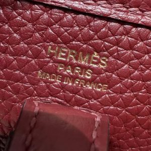 Hermes Evelyne 16 CM Bag Handmade In Taurillon Clemence Leather Gold Hardware 55 Rouge H - Image 15