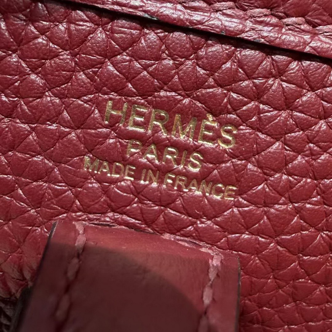 Hermes Evelyne 16 CM Bag Handmade In Taurillon Clemence Leather Gold Hardware 55 Rouge H - Image 15