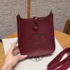 Hermes Evelyne 16 CM Bag Handmade In Taurillon Clemence Leather Silver Hardware 55 Rouge H