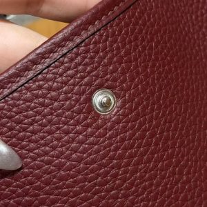 Hermes Evelyne 16 CM Bag Handmade In Taurillon Clemence Leather Silver Hardware 55 Rouge H - Image 8