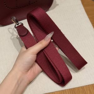 Hermes Evelyne 16 CM Bag Handmade In Taurillon Clemence Leather Silver Hardware 55 Rouge H - Image 3
