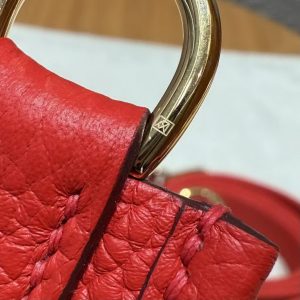 Hermes Evelyne 16 CM Bag Handmade In Taurillon Clemence Leather Gold Hardware 5E Vermillon - Image 16