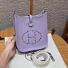 Hermes Evelyne 16 CM Bag Handmade In Taurillon Clemence Leather Sliver Hardware 5H Glycinc