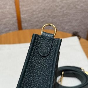 Hermes Evelyne 16 CM Bag Handmade In Taurillon Clemence Leather Gold Hardware 60 Vert Cypres - Image 7